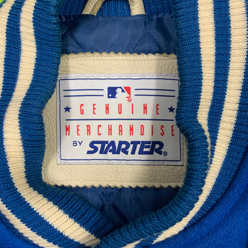 【希少品】野茂英雄 スタジャン MLB ドジャース STARTER オーセンティック Jacket Lサイズ 牛革 メンズ アウター ジャケット スターター スタジアム ジャンパー H-4462