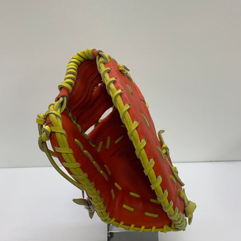 中古品 ミズノ MIZUNO ミズノプロ 硬式 捕手用オーダーグローブ ファーストミット HAGA製刺繍有り 5830