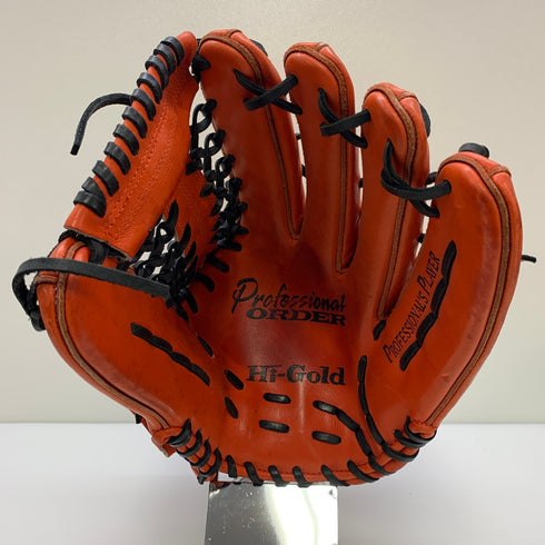 ハイゴールド HI-GOLD プロフェッショナル 硬式 大人 一般 外野手用 グローブ グラブ 右投げ オーダー 中古品 野球 8293