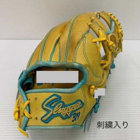 中古品 久保田スラッガー スペシャルオーダー 軟式 内野手用グローブ 刺繍入り 4128