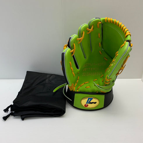 ハイゴールド HI-GOLD SMBC日本シリーズ2015 始球式用記念NPBグラブ グローブ 福岡ヤフオク!ドーム 投手用 グローブ ピッチャー グラブ 左投げ LOT-10 中古品 グローブ袋付き 野球 7391