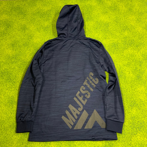 マジェスティック パーカー 長袖 プロモデル フーディ バックプリント ウェア 野球 ネイビー Mサイズ XM06-MJ-9F06 H-4391