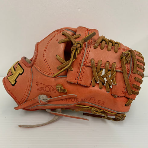 ハイゴールド HI-GOLD 硬式 大人 一般 内野手用 グローブ グラブ 右投げ 中古品 刺繡入り 野球 9594