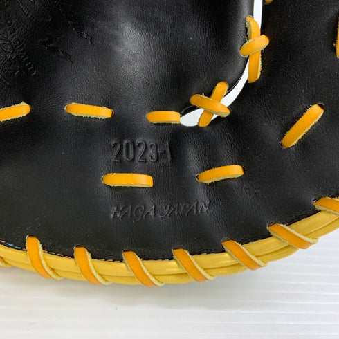 中古品 ミズノ MIZUNO ミズノプロ 軟式 ファーストミット HAGAJAPAN 刺繍入り 4223