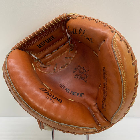 ミズノ MIZUNO ワールドウィン 硬式 大人 一般 キャッチャーミット 捕手 グローブ グラブ 右投げ プロフェッショナルモデル ビッグM 中古品 野球 8090