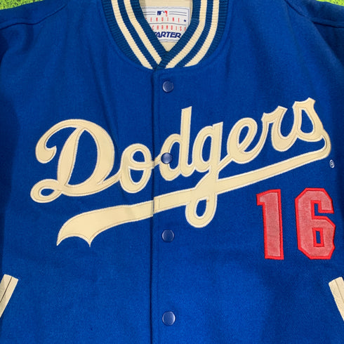 【希少品】野茂英雄 スタジャン MLB ドジャース STARTER オーセンティック Jacket Lサイズ 牛革 メンズ アウター ジャケット スターター スタジアム ジャンパー H-4462