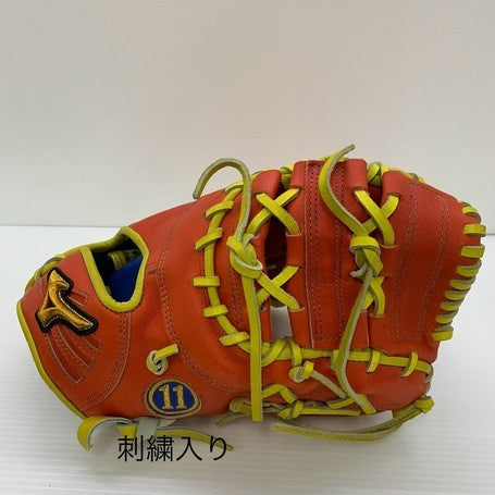 中古品 ミズノ MIZUNO ミズノプロ 硬式 捕手用オーダーグローブ ファーストミット HAGA製刺繍有り 5830