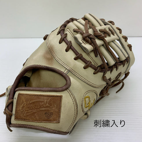 グラブワークス GLOVEWORKS 軟式 大人 一般 ファーストミット 一塁手 グローブ グラブ 右投げ 中古品 刺繍 野球 7642