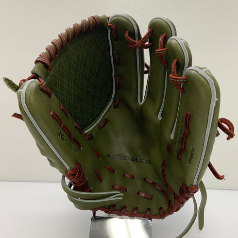 ジュンケイグラブ JUNKEI-GLOVE オリーブカラー 軟式 大人 一般 投手用 グローブ ピッチャー グラブ 右投げ JG-188AR 中古品 グローブ袋付き 野球 6013