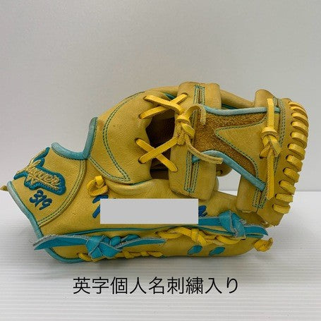 中古品 久保田スラッガー スペシャルオーダー 軟式 内野手用グローブ 刺繍入り 4128