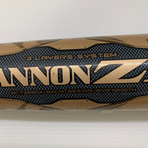 ゼット ZETT ブラックキャノンZ2 軟式 大人 一般 FRP製バット BCT35804 トップバランス 中古 ケース付き 野球 7964