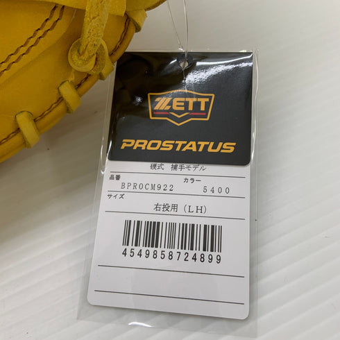 ゼット ZETT プロステイタス PROSTATUS BPROCM922 硬式 大人 一般 キャッチャーミット 捕手 グローブ グラブ 右投げ タグ付き 野球 9200