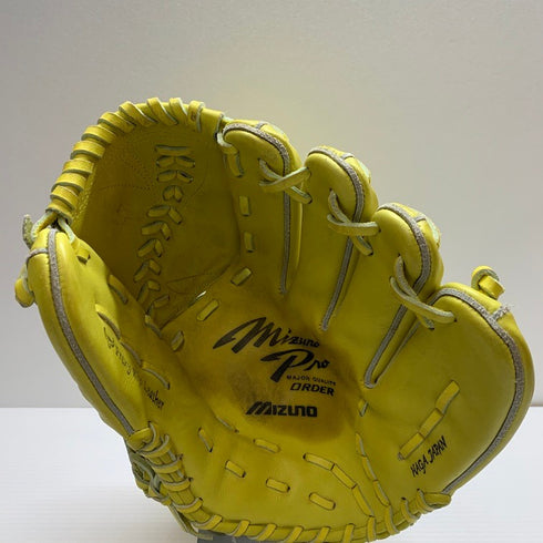 中古品 ミズノ MIZUNO ミズノプロオーダー 硬式 投手グローブ HAGA 刺繍有り 4857