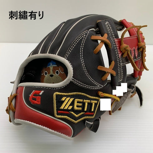 中古品 ゼット ZETT プロステイタス オーダー 軟式 内野手用グローブ 296型 バンぶる君刺繍有り 5403