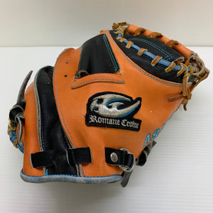 ロマネクロウ 軟式 大人 一般 キャッチャーミット 捕手 グローブ グラブ 右投げ 中古品 野球 1355