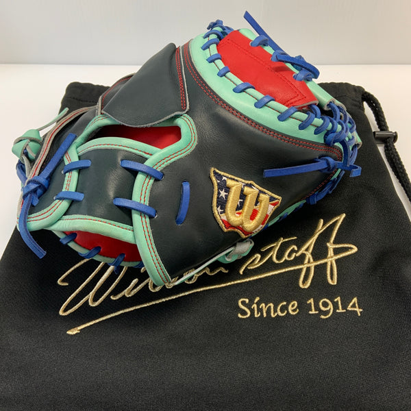 ウィルソン Wilson ベア 軟式 大人 一般 キャッチャーミット 捕手 グローブ グラブ 右投げ 中古品 グローブ袋付き 野球 8631