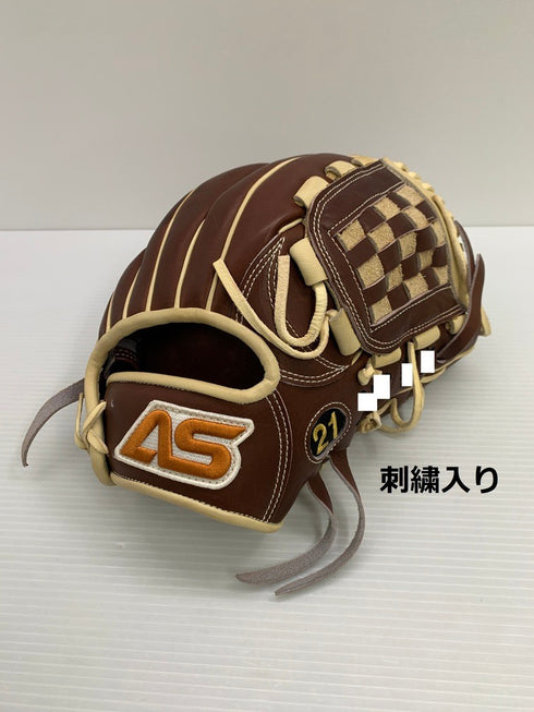 中古品 アサダスポーツ オーダー 硬式 内野手用 グローブ 刺繍入り 3877