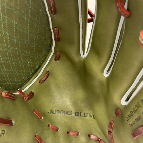 ジュンケイグラブ JUNKEI-GLOVE オリーブカラー 軟式 大人 一般 投手用 グローブ ピッチャー グラブ 右投げ JG-188AR 中古品 グローブ袋付き 野球 6013