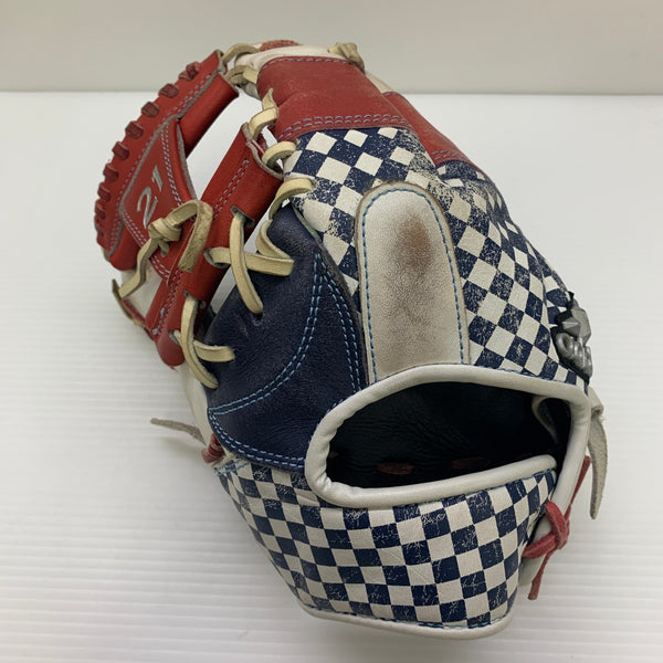 アディダス adidas GLJ62 トリコロールカラー 軟式 大人 一般 内野手用 グローブ グラブ 左投げ 中古品 グローブ袋付き 野球 9279