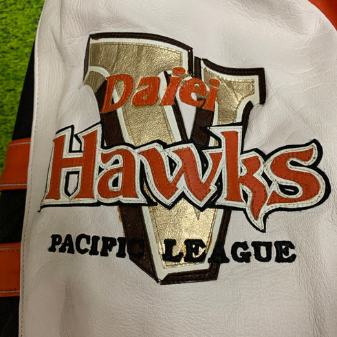 ダイエーホークス優勝記念 JEFF HAMILTON レザージャケット 99年 牛革 ジェフハミルトン アウター 革ジャン Lサイズ H-4471