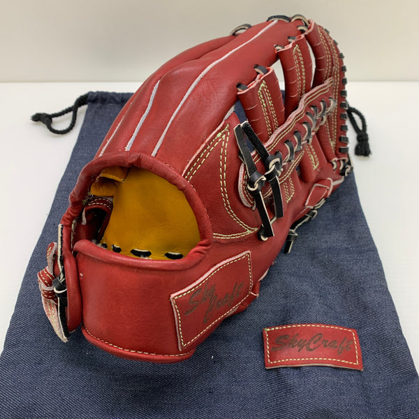 SKY CRAFT 硬式 大人 一般 外野手用 グローブ グラブ 右投げ 中古品 グラブ袋付き 野球 8790