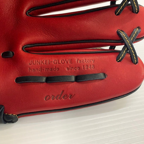 中古品 ジュンケイグラブ JUNKEI-GLOVE 硬式 オールラウンド用オーダーグローブ JG-113 刺繍入り 4465