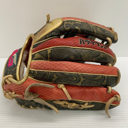 中古品 アバターグラブ AVATARGLOVE パラマウントスポーツ 硬式 内野手用グローブ 刺繍入り ペイズリー柄 左投げ 3971