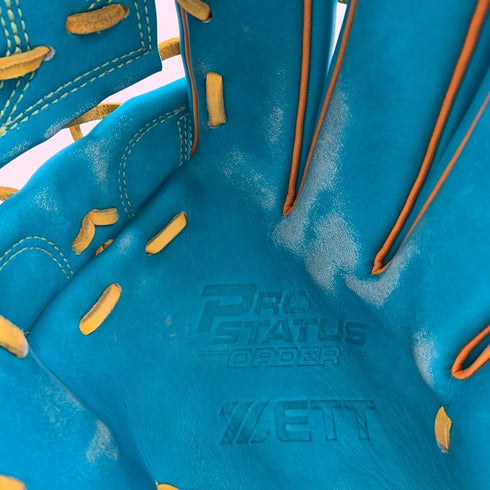 中古品 ゼット ZETT プロステイタス オーダー 軟式 投手用グローブ BRGPRO 刺繍入り 3912