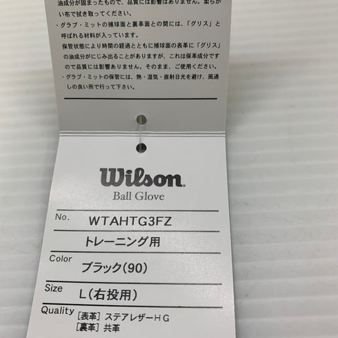 ウィルソン Wilson WTAHTG3FZ トレーニング用 トレーニング グローブ グラブ 右投げ 中古品 野球 1230
