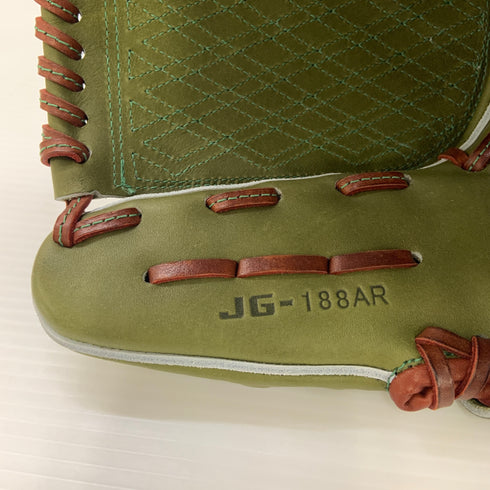 ジュンケイグラブ JUNKEI-GLOVE オリーブカラー 軟式 大人 一般 投手用 グローブ ピッチャー グラブ 右投げ JG-188AR 中古品 グローブ袋付き 野球 6013
