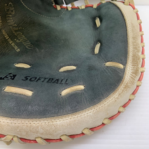ミズノ MIZUNO S53100 ソフトボール用 大人 一般 キャッチャーミット 捕手 グローブ グラブ 右投げ 中古品 野球 8928
