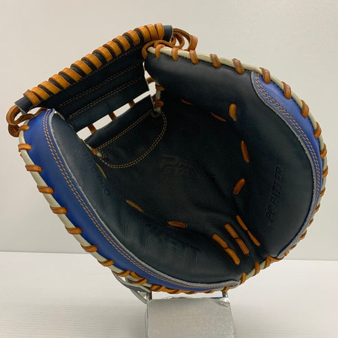 中古品 ゼット ZETT プロステイタス 軟式 オーダー キャッチャーミット 刺繍入り 4496