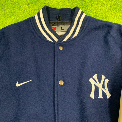 ナイキ NIKE ニューヨークヤンキース NEW YORK YANKEES コラボ 本革スタジャン レザー Lサイズ H-4460