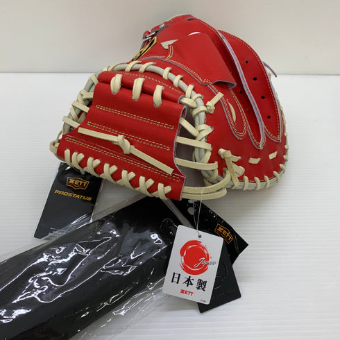ゼット ZETT プロステイタス 軟式 大人 一般 キャッチャーミット 捕手 グローブ グラブ 右投げ BRCB30222S タグ付き グローブ袋付き 野球 6208