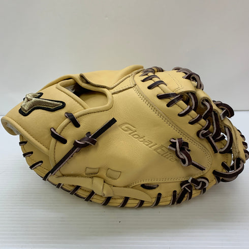 ミズノ MIZUNO グローバルエリート 軟式 大人 一般 キャッチャーミット 捕手 グローブ グラブ 右投げ 1AJCR32510 中古品 グローブ袋付き 野球 7956