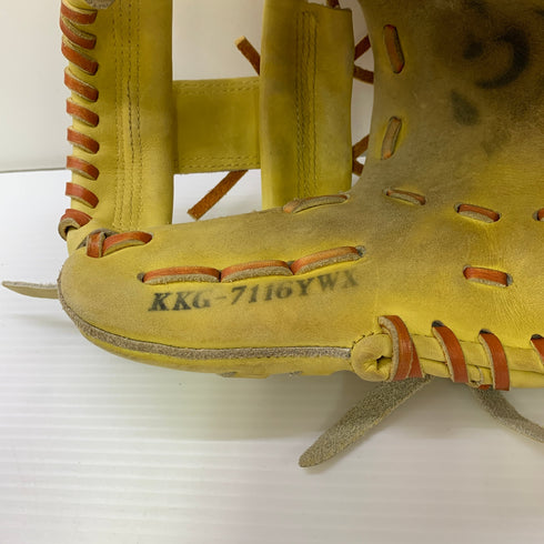 ハイゴールド HI-GOLD KKG-7116YWX 軟式 大人 一般 内野手用 グローブ グラブ 右投げ 中古品 グローブ袋付き 野球 9800
