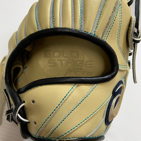 中古品 アシックス GOLDSTAGE I-PRO 軟式 外野手用グローブ 小指紐抜け 4647