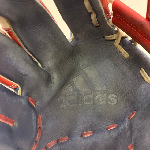 アディダス adidas GLJ62 トリコロールカラー 軟式 大人 一般 内野手用 グローブ グラブ 左投げ 中古品 グローブ袋付き 野球 9279