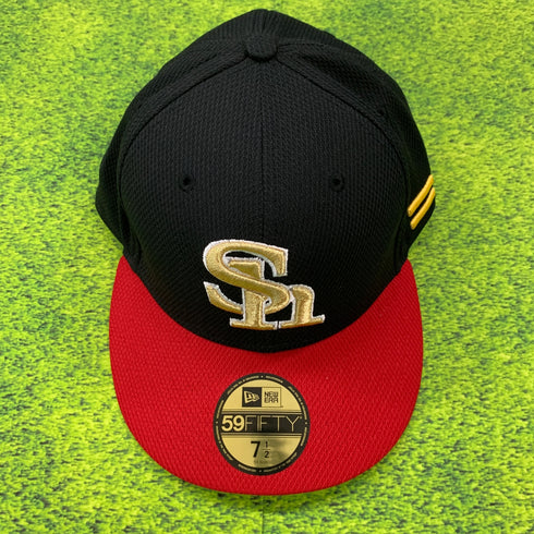 福岡ソフトバンクホークス プロコレクション ニューエラキャップ NPB80周年 7 1/2 H-4445