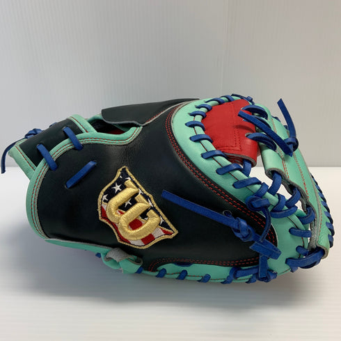 ウィルソン Wilson ベア 軟式 大人 一般 キャッチャーミット 捕手 グローブ グラブ 右投げ 中古品 グローブ袋付き 野球 8631