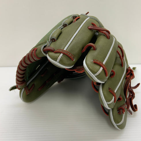 ジュンケイグラブ JUNKEI-GLOVE オリーブカラー 軟式 大人 一般 投手用 グローブ ピッチャー グラブ 右投げ JG-188AR 中古品 グローブ袋付き 野球 6013