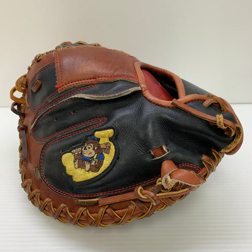 ゴリラ印の野球道具 硬式 大人 一般 キャッチャーミット 捕手 グローブ グラブ 右投げ 中古品 グローブ袋付き 野球 6902
