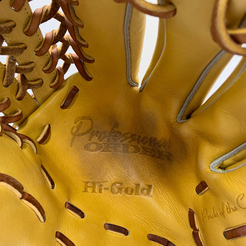ハイゴールド HI-GOLD プロフェッショナル 硬式 大人 一般 内野手用 グローブ グラブ 右投げ オーダー 中古品 野球 8528