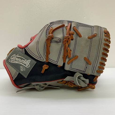 グラブワークス GLOVEWORKS GA90 硬式 大人 一般 内野手用 グローブ グラブ 右投げ 中古品 グローブ袋付き 野球 8687
