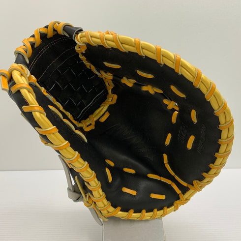 中古品 ミズノ MIZUNO ミズノプロ 軟式 ファーストミット HAGAJAPAN 刺繍入り 4223