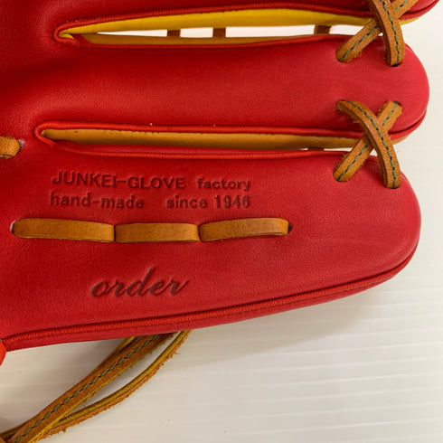 ジュンケイグラブ オーダー 軟式 大人 一般 内野手用 グローブ グラブ 右投げ JG-103AR 中古品 グローブ袋付き 野球 6257
